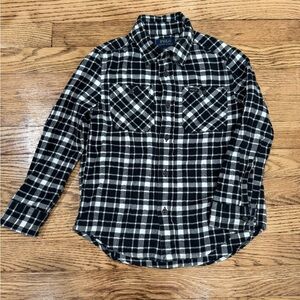 Polo by Ralph Lauren Boy’s Black and White Checkered  Flannel Shirt